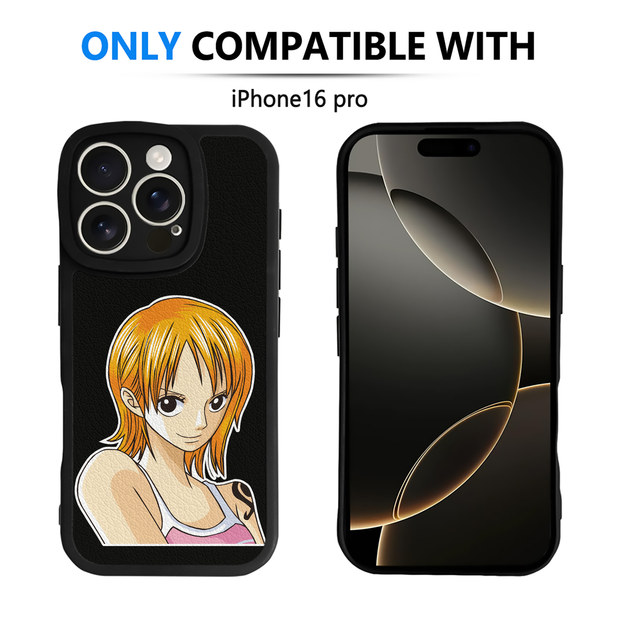 （画像用） ワンピース ナミ ONE PIECE Nami 【iPhone 16シリーズ対応】シリコンスマホケース（レザー調） 材質：シリコン